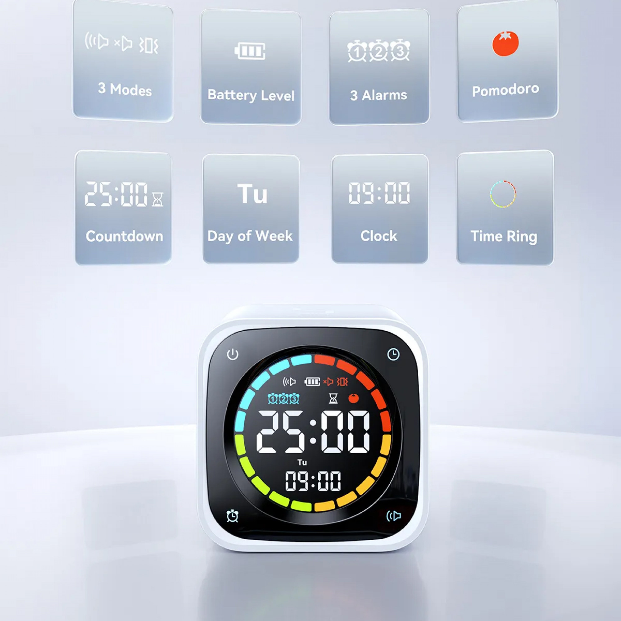 Смарт-таймер Ticktime TK3 Pomodoro Timer Cube, Productivity Timer White